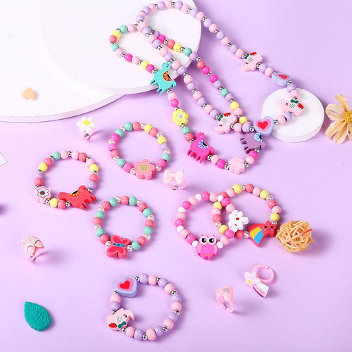 Kit De Pulseras Collares Y Anillos Cuentas Bricolaje Joyería