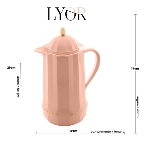 Termo vintage Genova Lior Rosê para café y té, 1 litro