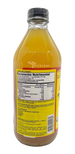 Imagen 3 de 3 de Vinagre De Manzana Orgánico 473 Ml Bragg