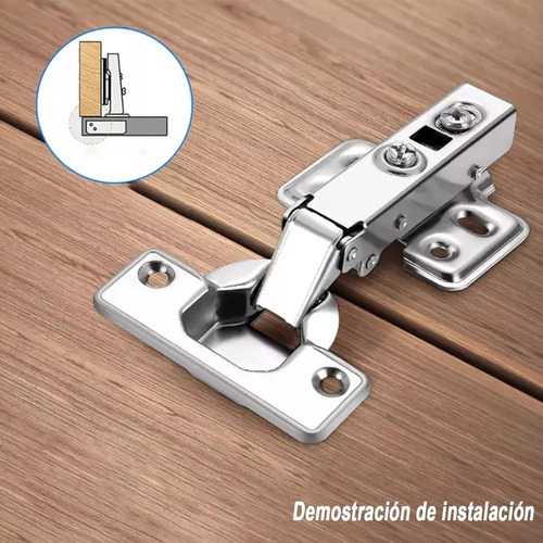 Bisagra Bidimensional Recta Cierre Suave Níquel 10 Piezas