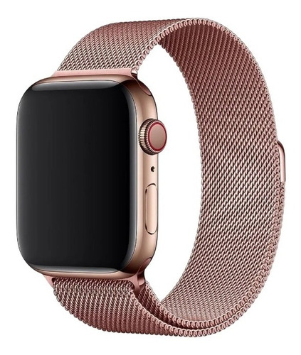 Pulsera milanesa con forma de lazo compatible con Apple Watch 42 44 mm, color rosa