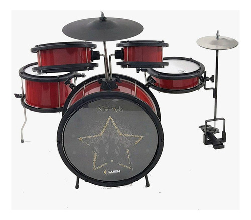 Bateria Infantil Luen Star Kids Vermelha