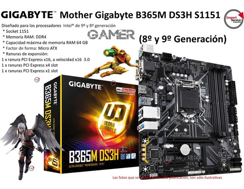 Mother Gigabyte B365m Ds3h (8va Y 9na Gen) S1151 Gamer