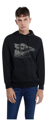 Sudadera Negro Star Wars Lhyo Grogu Para Hombre Original