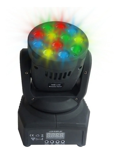 Cabezal Movil Robotic 12 Led 3w Rgb 12 Canales Dmx Rgb Tacho