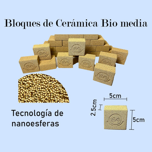 15pzas Bloques Cerámicos Mega Canutillos Filtracion Acuario