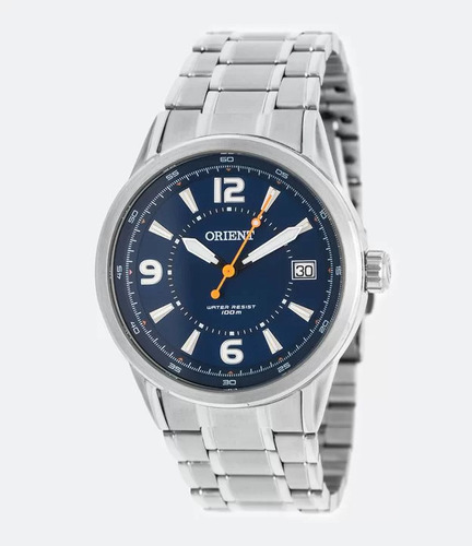 Relógio Orient Masculino Prata - Mbss1269 P2sx Cor da correia Prateado Cor do fundo Azul