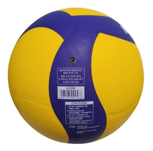 Pelota de voleibol Mikasa V335w, patrón FIVB, color amarillo/azul oscuro