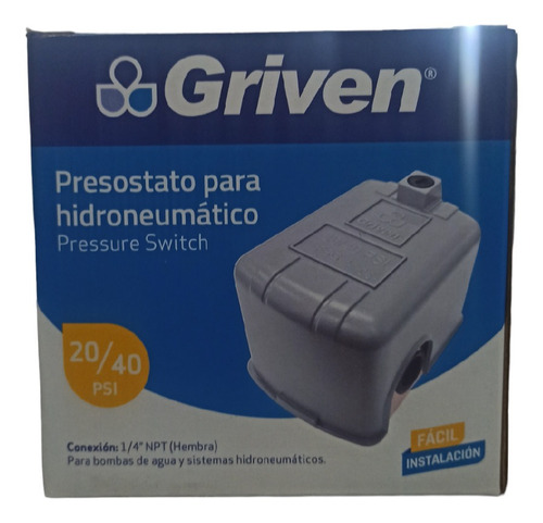 Presostato Para Hidroneumático 20/40 Psi Marca Griven 