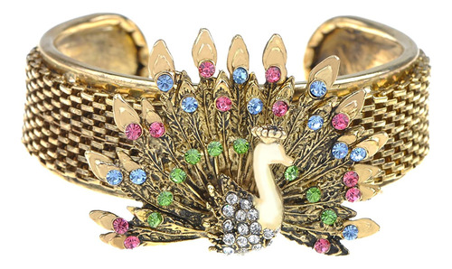 Alilang - Brazalete Para Mujer, Diseño De Pavo Real, Topacio