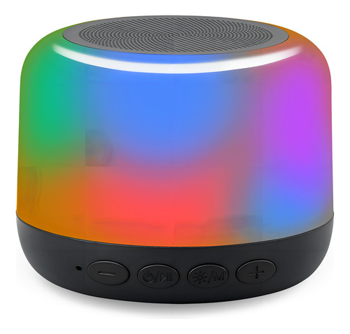 Parlante Bluetooth 5.0 Tws Luces Led Rgb Memoria Y Jack 3.5m Color Negro