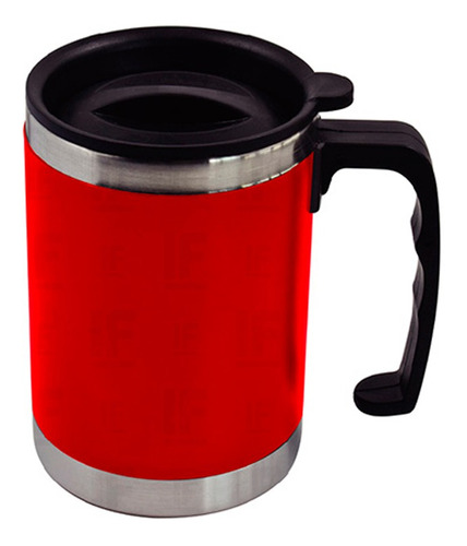  Copo Caneca Térmica Inox Com Tampa 400 Ml  Vermelha