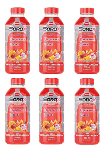 Promopack Sorox Sabor Morango Com Laranja 6 Un 550ml Cada