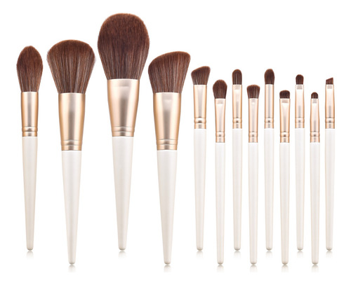 Set De 13 Brochas De Maquillaje Pl White Brush Shadow Br 925