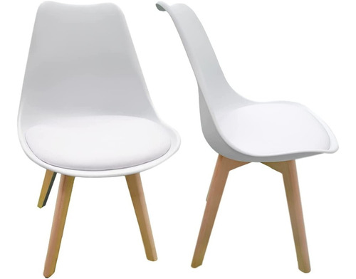 Silla Tipo Eames Acojinada Set De 2 Piezas Minimalista