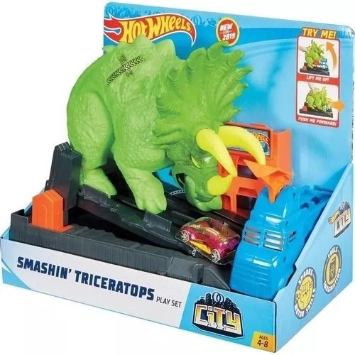 Hot Wheels Dinossauro - Ataque De Triceratops Gbf97 Mattel
