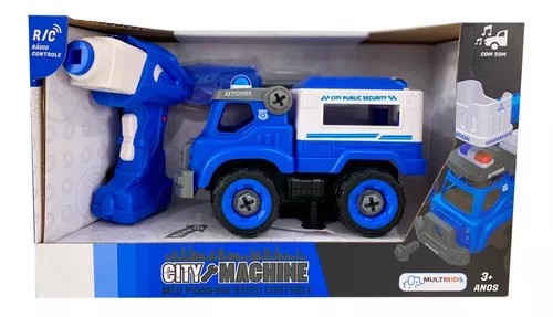 Caminhão Da Policia City Machine Brinquedo 2 In 1 - Br1699