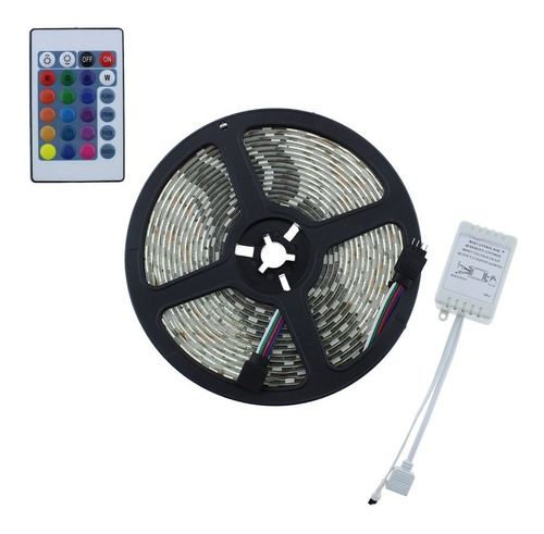 Cinta Led Rgb 5050-60 Rollo 5 Metros Con Control Remoto