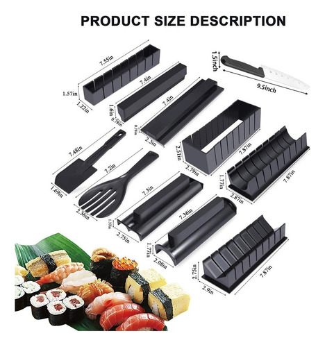 Herramienta De Sushi, Molde Para Hacer Sushi Rollos 11 Pzs