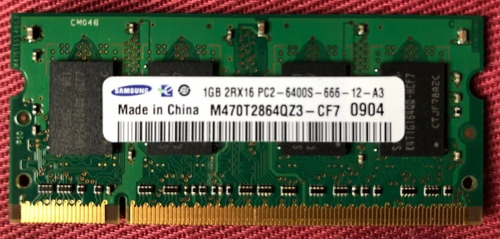 Memoria Ddr2 1 Gb 666 Mhz Pc2-6400 Para Laptop Marca Samsung