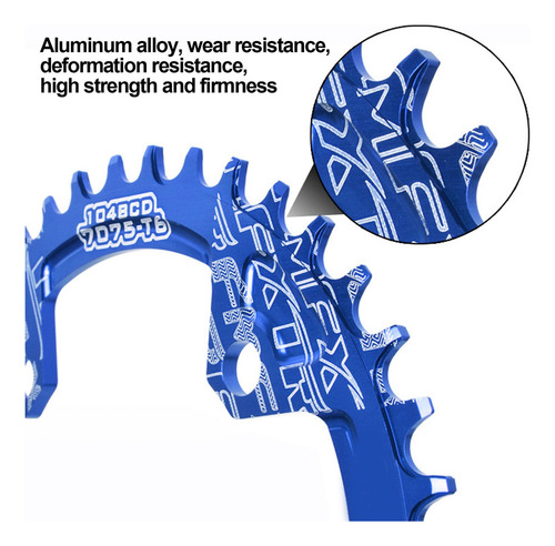 Plato De Bicicleta Fmfxtr 104 Bcd 32t Plato Redondo Azul