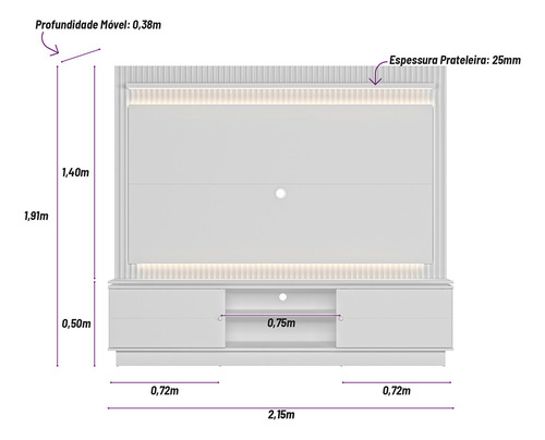 Home Tv 75 Polegadas Ripado E Led Guararapes Linea Brasil