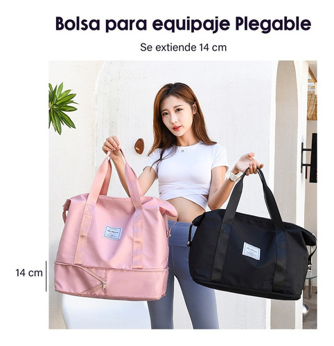 Imagen 4 de 4 de Bolsa Equipaje Ligera Unisex Doble Tamaño Plegable Travel