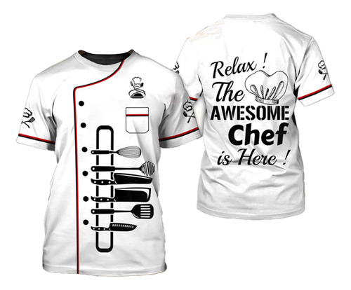 Camiseta Estampada En 3d Con Uniforme De Chef Cookjacket