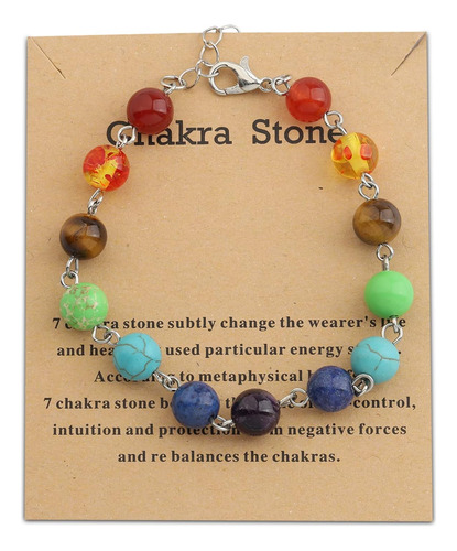 Wusuaned Pulsera De Piedras De Chakra Curativas Pulsera De