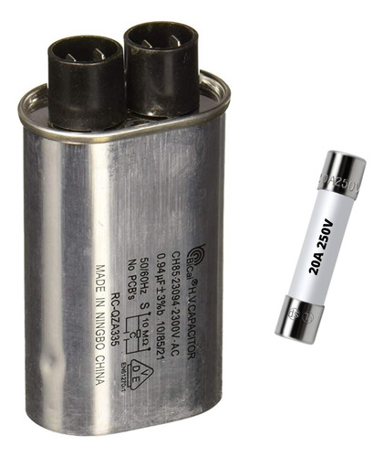 Capacitor Microondas 0.94 Uf 2100v Con Fusible 20a 250v