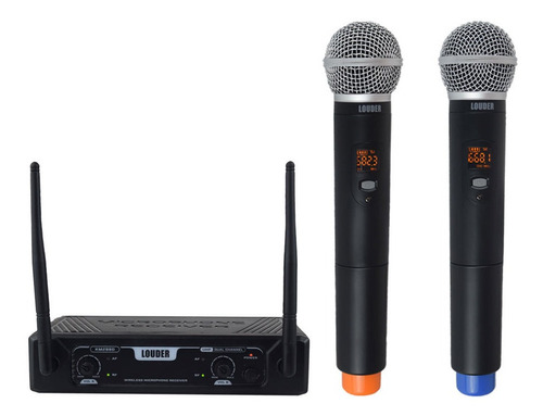 Set De 2 Microfonos Inalambricos Uhf Multifrecuencia