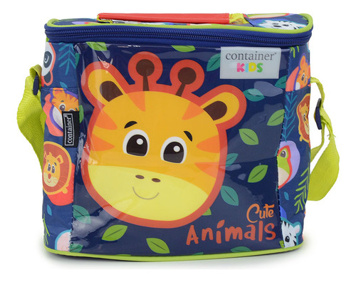 Lancheira Térmica Escolar Container Cute Animals Azul - 6067