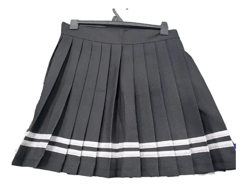 Pollera Marinera Tableada Regulable Negra Anime Chica Otaku
