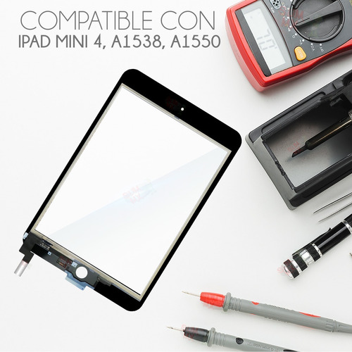 Para iPad Mini 4 Negro A1538 A1550 Cristal Digitalizador con Pantalla táctil de repuesto