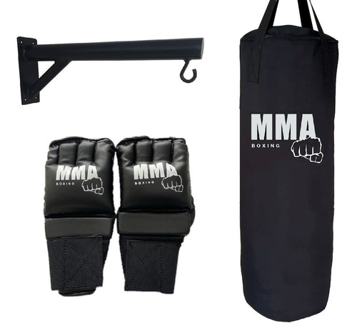 Saco De Boxeo 100 Cm + Soporte De Pared + Guantes Mma