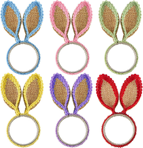 Juego De 6 Servilleteros De Conejo De Pascua Coloridos