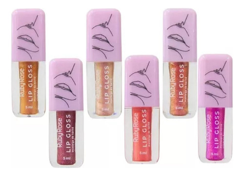 Novo Gloss Labial Com Glitter Lip Gloss By Ruby Rose