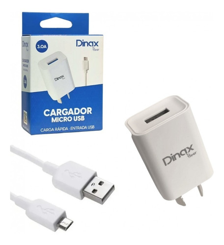 Cargador Para Celular Tablet Con Cable Micro Usb V8 Dinax