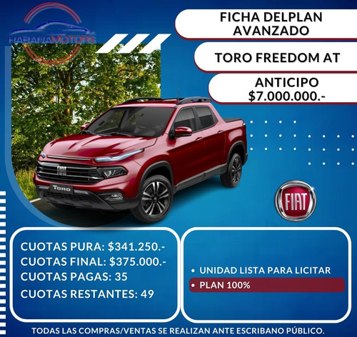 Plan De Ahorro Fiat Toro-35c- Avanzado-planazo 