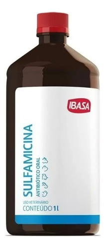 Ibasa Sulfamicina Tratamento de Coccidiose e Coriza em Aves 1 Litro