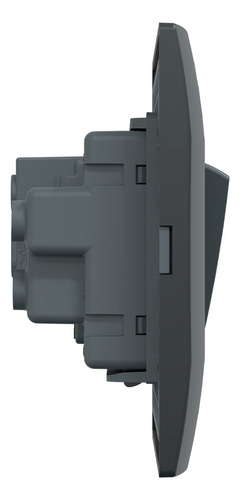 Placa Con Interruptor Sencillo Y 1 Contacto 2p+t Marisio Color Negro Corriente Nominal 15 A Voltaje Nominal 250v