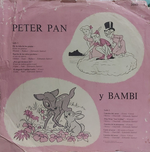 Disneylandia - Peter Pan/bambi Disco 7 (con Detalle) 