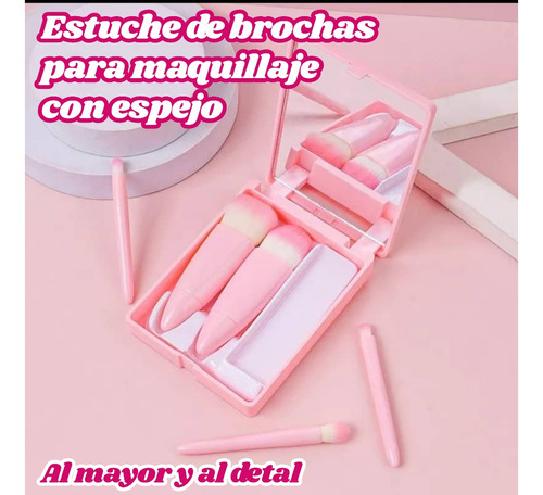 Estuche De Brochas Para Maquillaje Con Espejo 