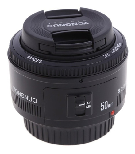 Lente Yongnuo YN50 mm F1.8 F/1.8 Canon 52 mm con protección de color negro tipo montura Canon EF-S