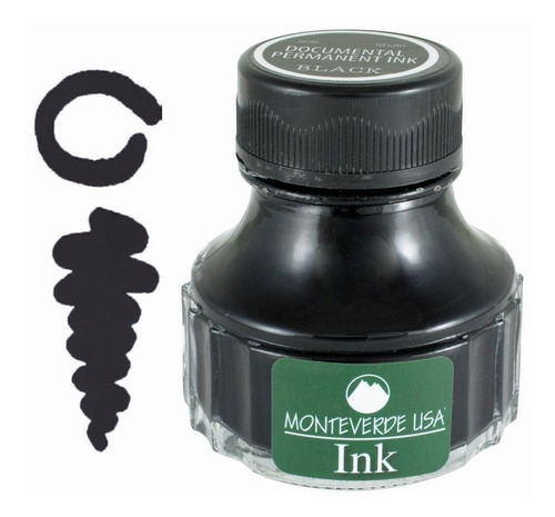 Frasco Tinta Permanente 90ml Monteverde® Pluma Fuente Negro