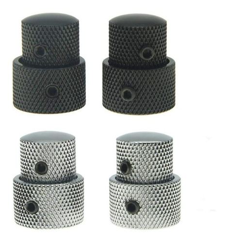 Kaish - Lote De 2 Pomos De Control De Metal Doble Concéntric