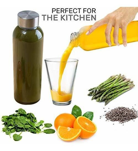 Botellas De Agua Brieftons De Vidrio Borosilicato Con Tapas: