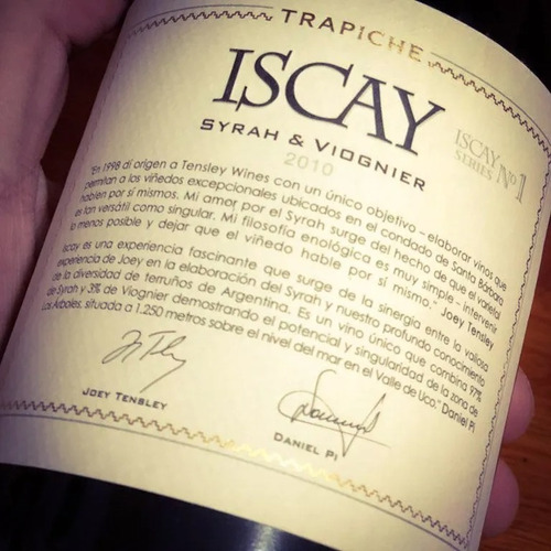 Vino Iscay Syrah Viognier Bodega Trapiche