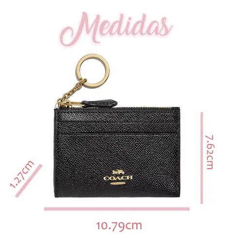 Monedero Tarjetero Coach Original Skinny Id Cuero Negro Dama