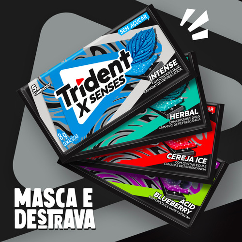 Chiclete Trident X Senses Intense 21 Unidades 168g